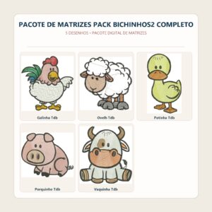 Pacote de Matrizes Pack Bichinhos2 Completo - mockup 1