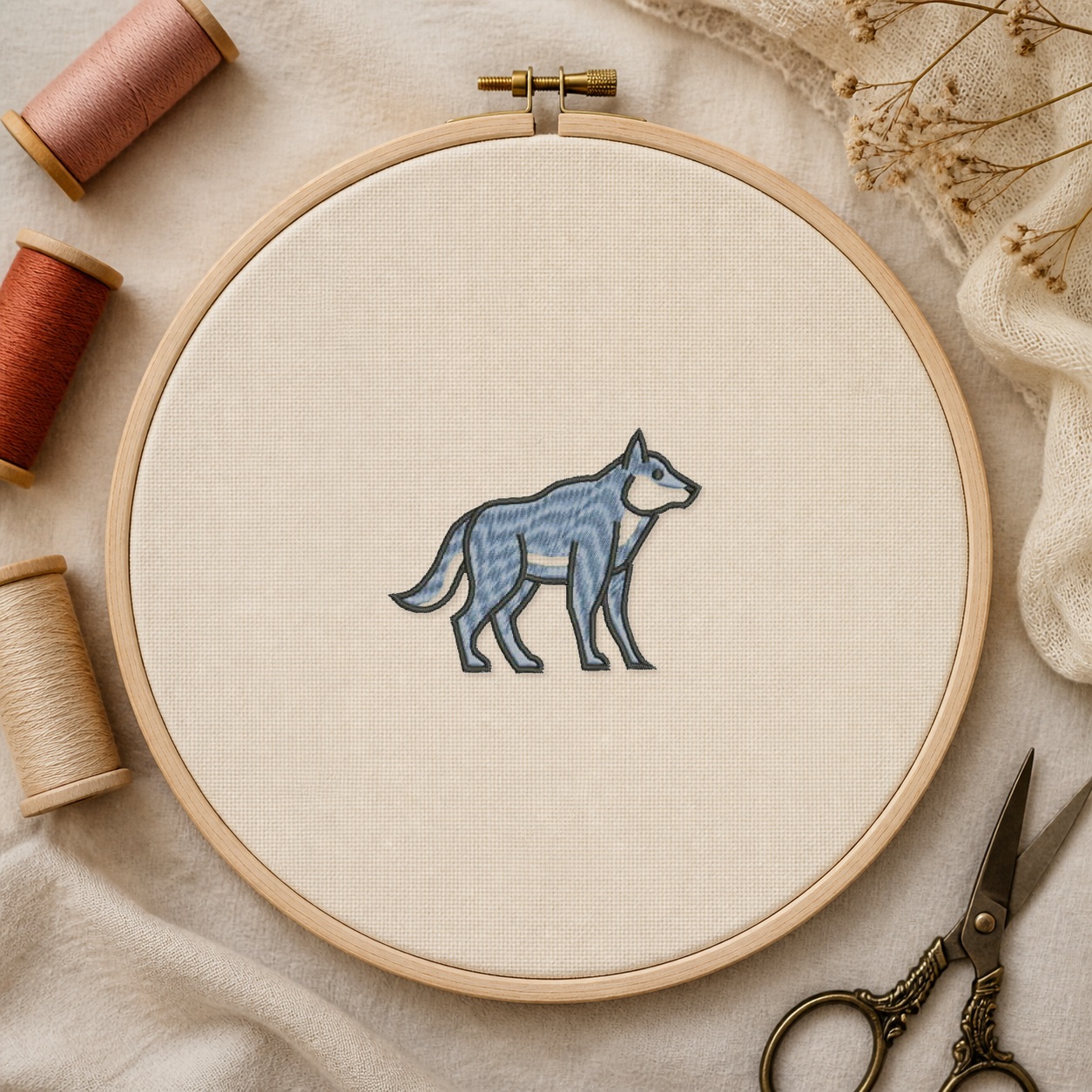 Matriz de Bordado Lobo - mockup 2