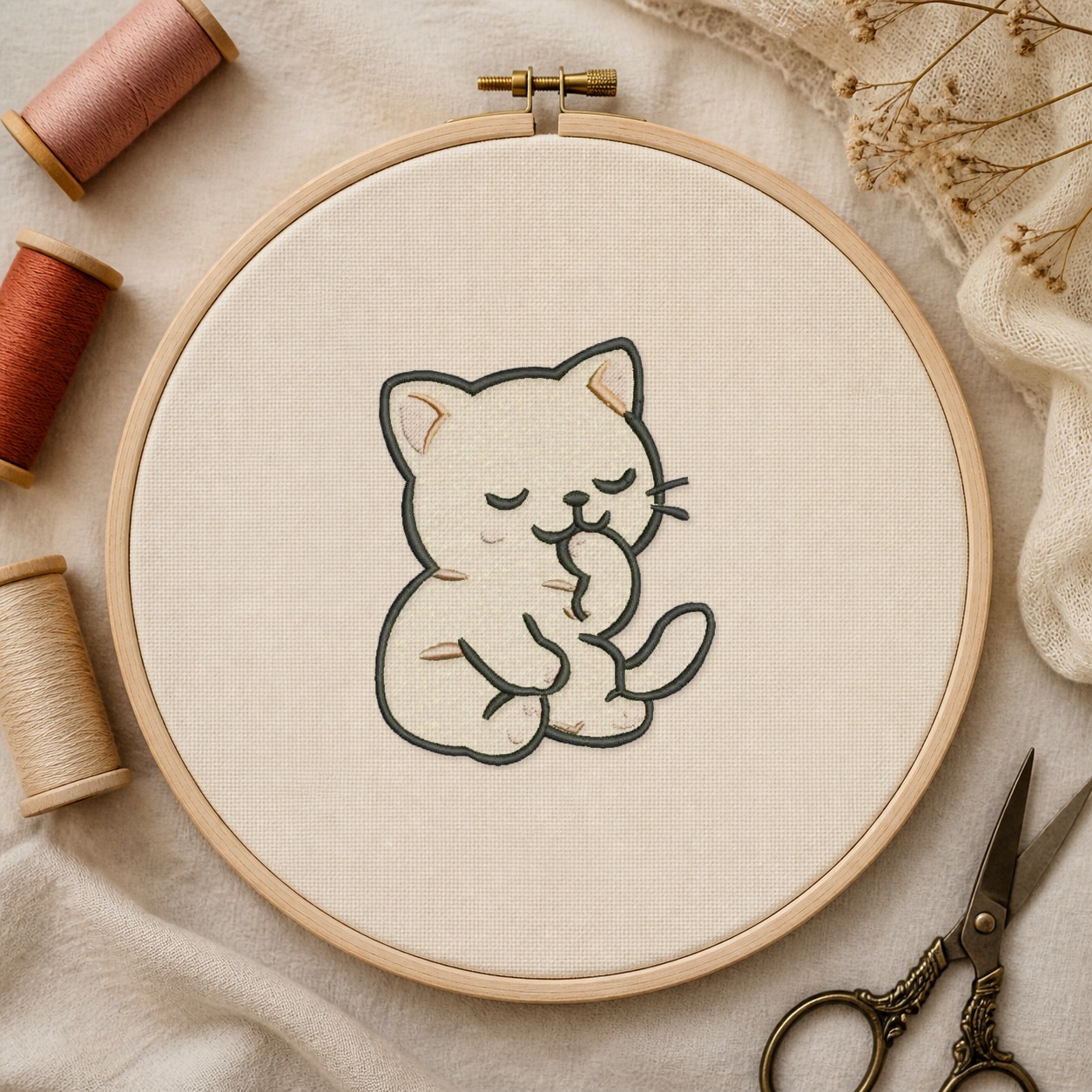 Matriz de Bordado Gato5 - mockup 2